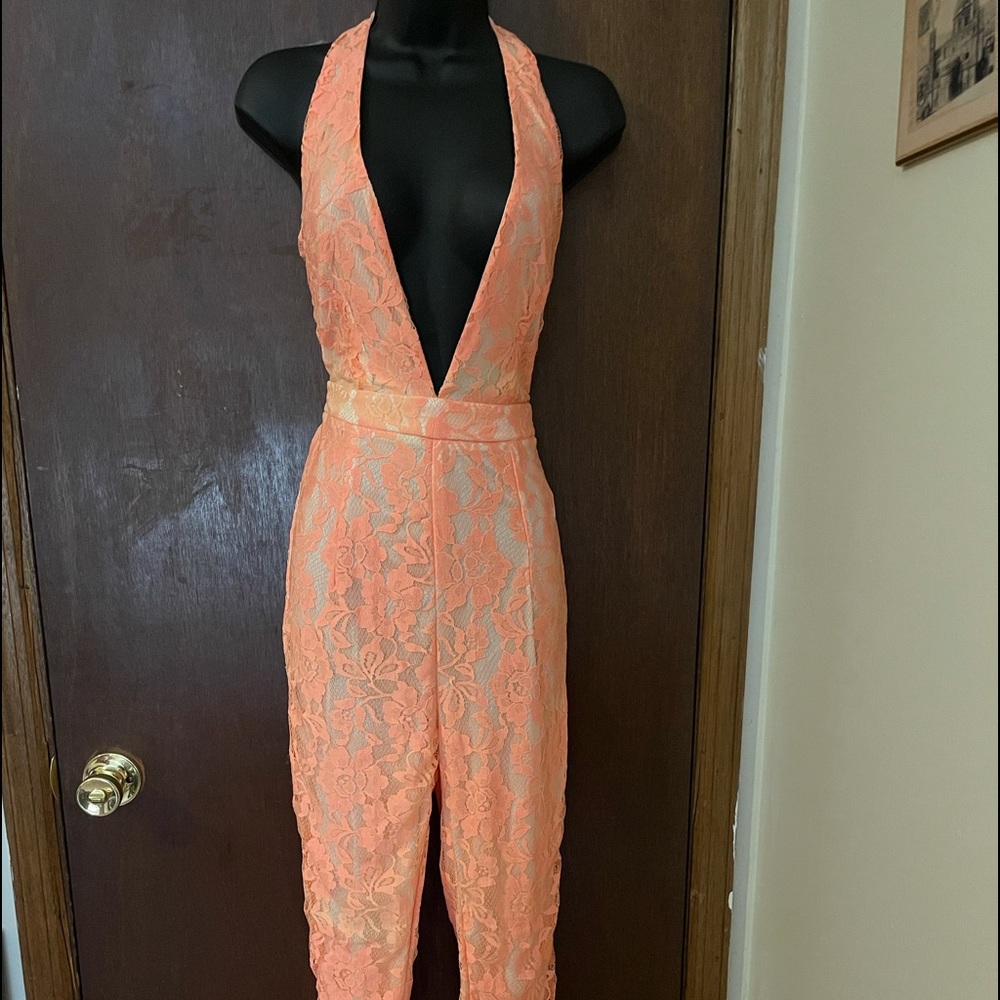XTAREN Lace Halter Jump Suite